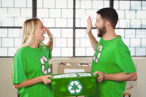 Professional waste clearance team in action