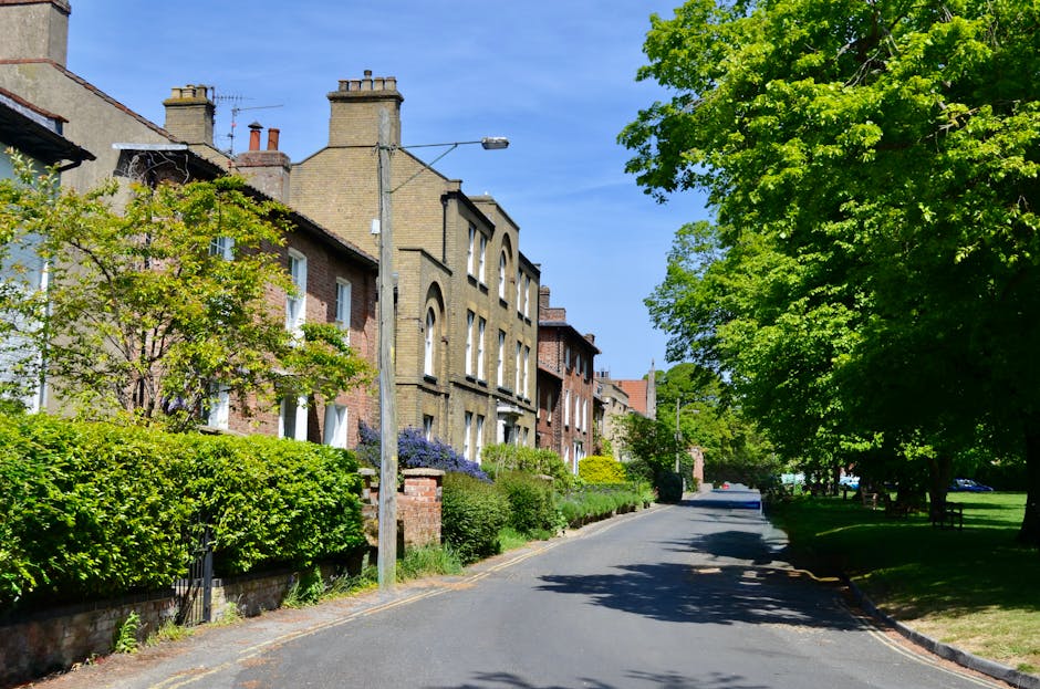 A residential street in Herne Hill lined with traditional red brick Victorian-style terraced houses, many featuring bay windows and varied gable and roof designs. The buildings have white-painted wind